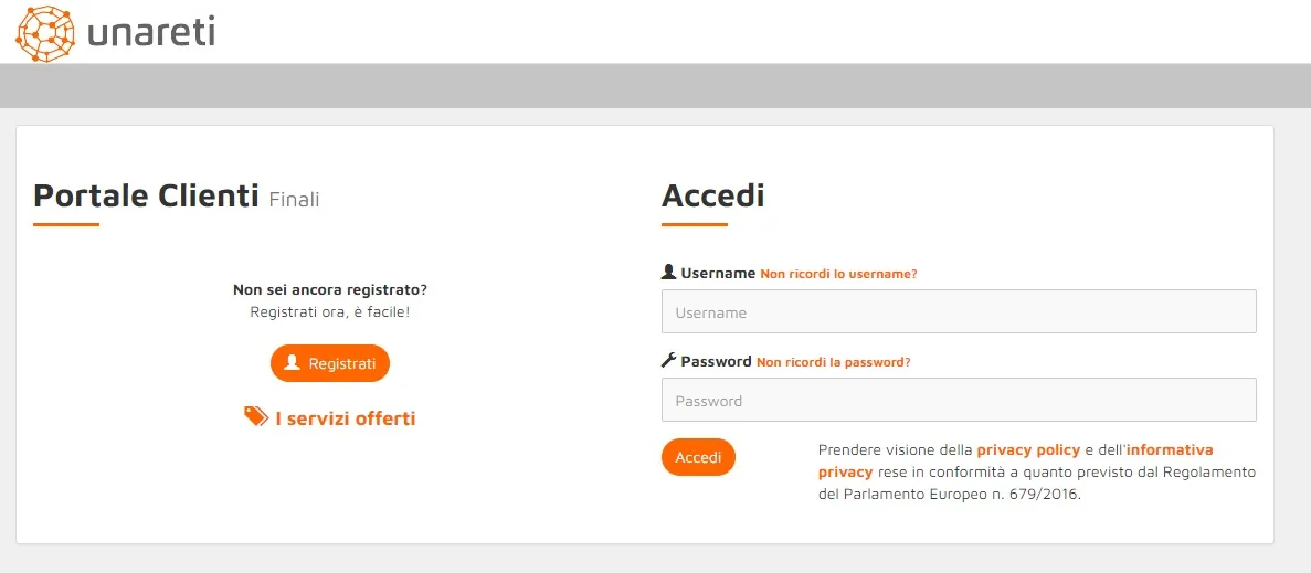 Unareti Login Portale Clienti: come fare