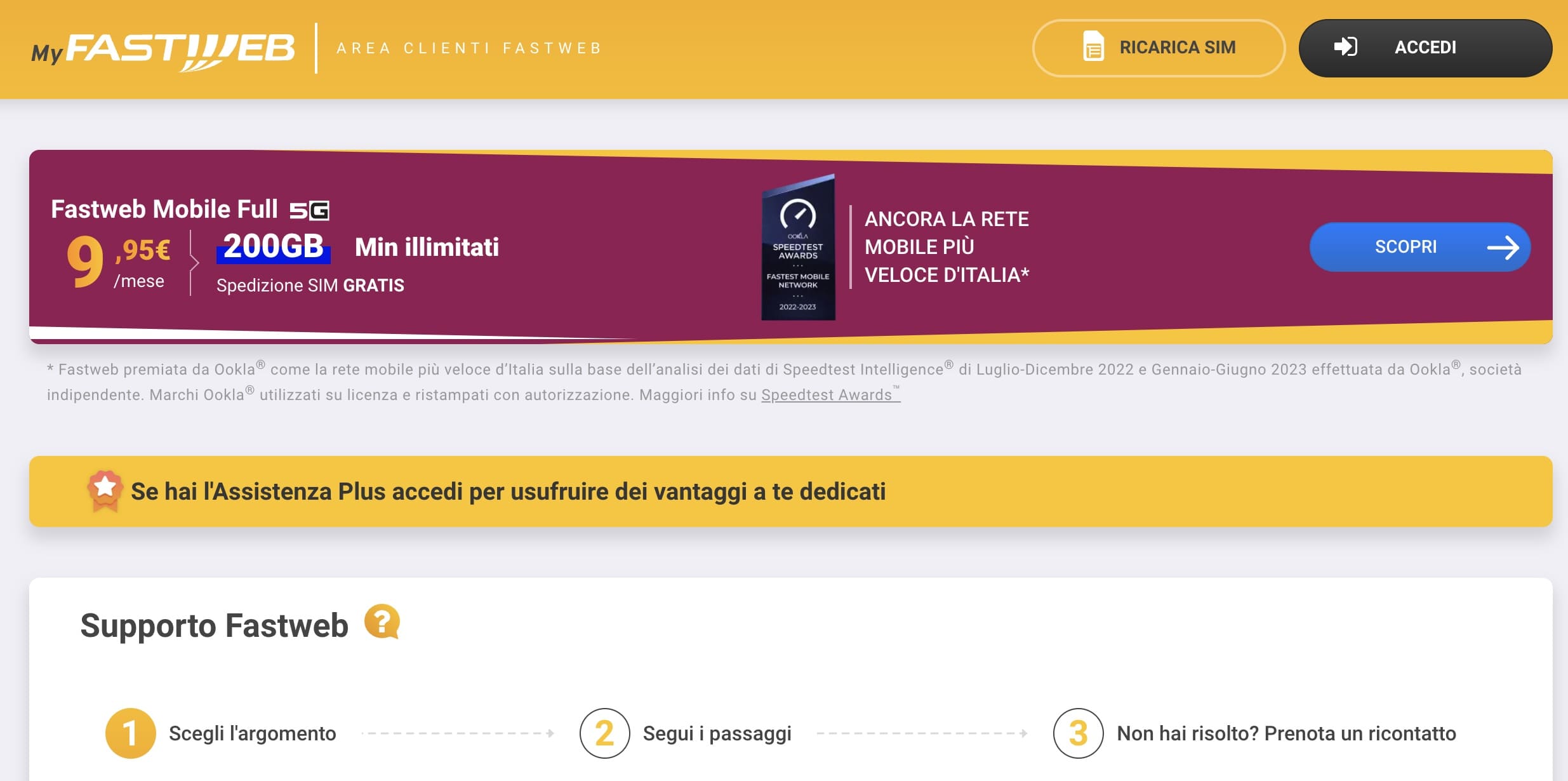 Area clienti partite iva fastweb