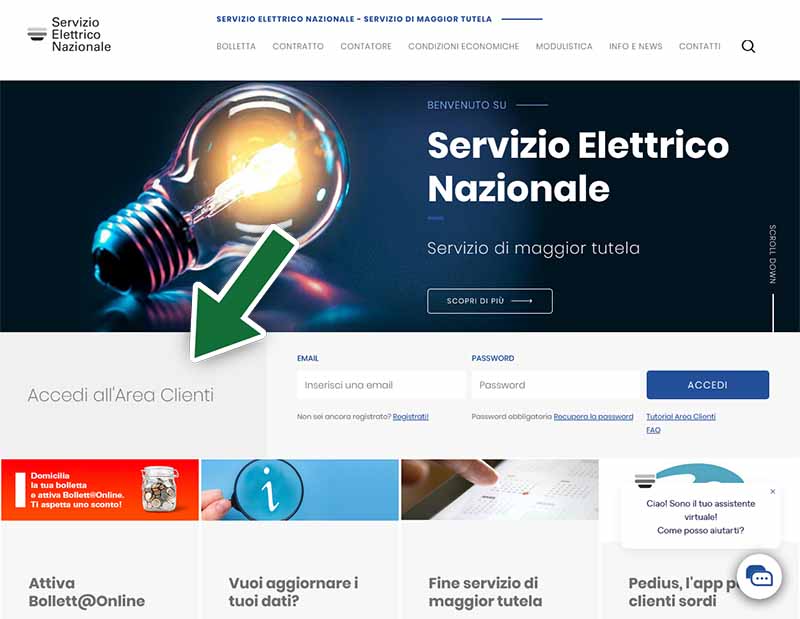 Area clienti sen