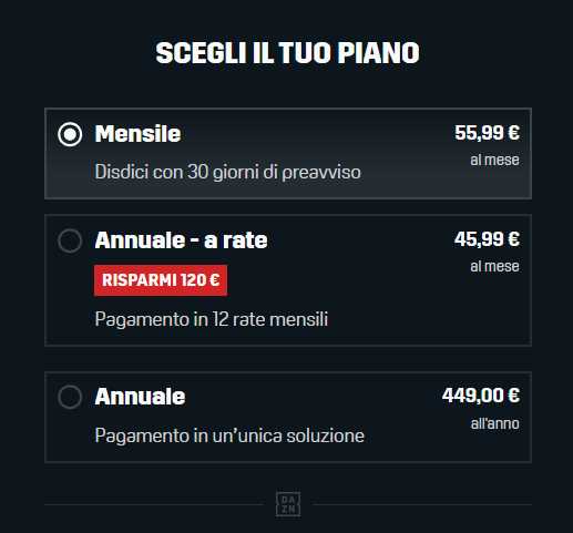 Dazn abbonamento annuale