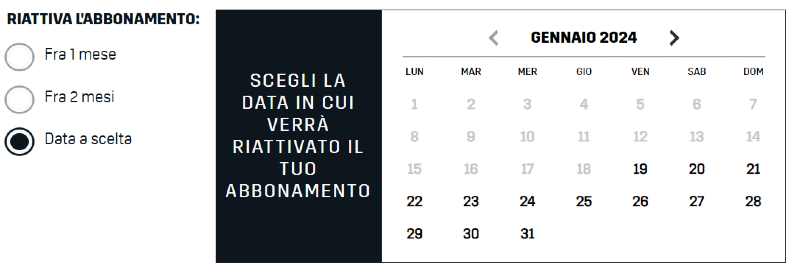 Dazn pausa abbonamento