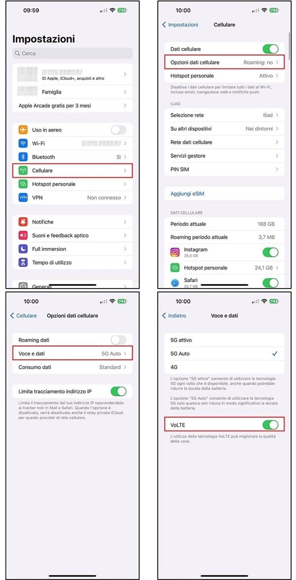 Iphone volte iliad