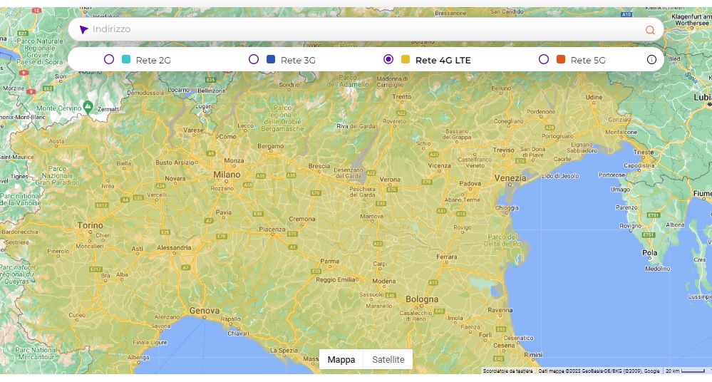 Mappa copertura spusu