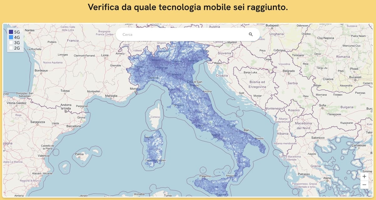 Mappa copertura fastweb 4g e 5g
