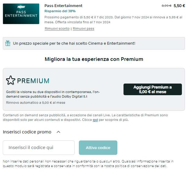 Now codice promo
