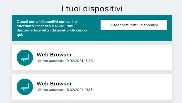Now tv gestione dispositivi