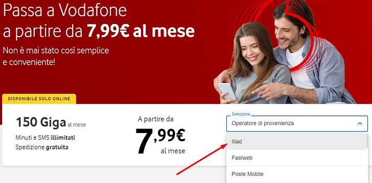Passa a vodafone da iliad