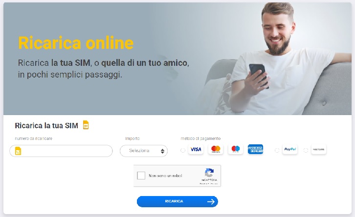 Ricarica fastweb online