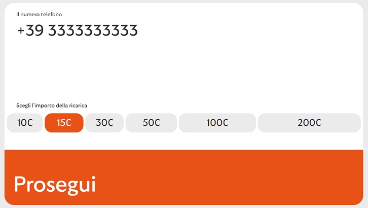 Ricarica uno mobile online