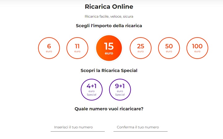 Ricarica wind tre online