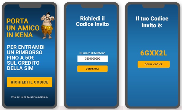 Richiesta codice porta un amico in kena