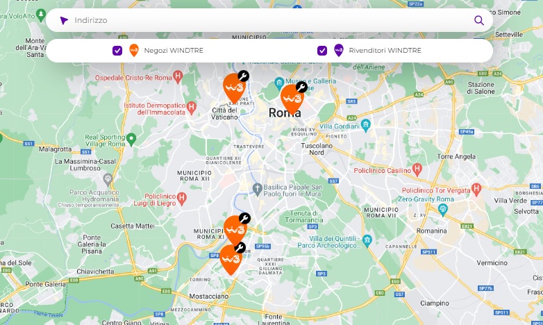 Windtre business negozi mappa